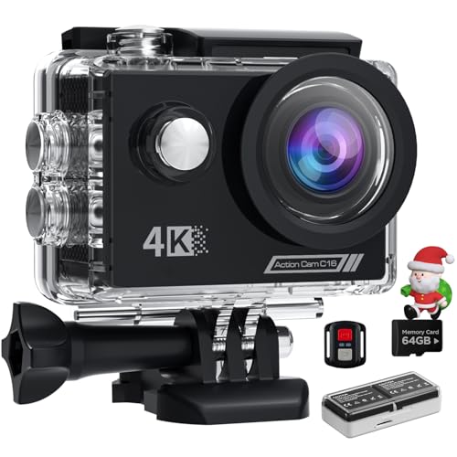 4K Action Cam mit 64G SD Card, 40M...