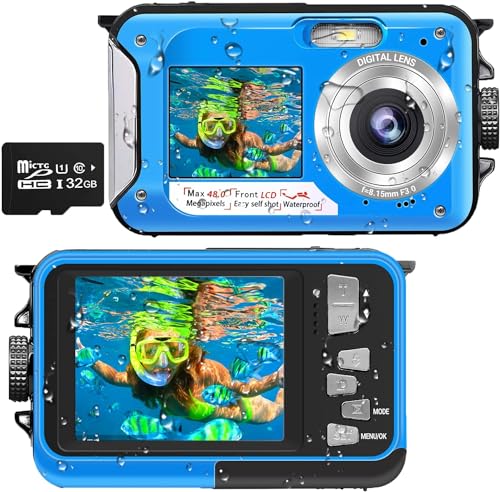 Unterwasserkamera Full HD 2.7K 48MP 10FT...